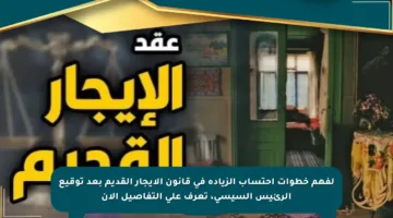 لفهم خطوات احتساب الزيادة في قانون الإيجار القديم بعد توقيع الرئيس السيسي، تعرف على التفاصيل الآن